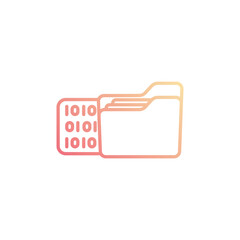 Binary Code icon design with white background stock illustration