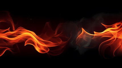 Canvas Print - flames on black background