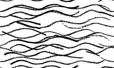 Fototapete - Seamless black and white pattern vector background. Sketchy Hand Drawn graphic print. Vector brush strokes design elements. Perfect for wallpapers, pattern fills, web page backgrounds, surface texture