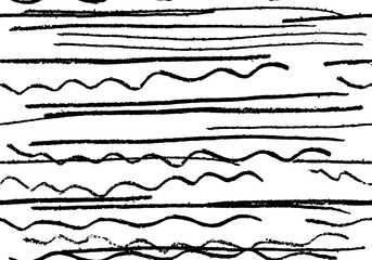 Fototapete - Seamless black and white pattern vector background. Sketchy Hand Drawn graphic print. Vector brush strokes design elements. Perfect for wallpapers, pattern fills, web page backgrounds, surface texture