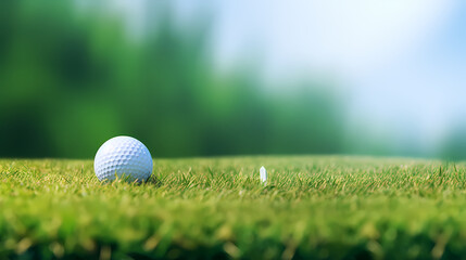 Poster - golf ball on green grass