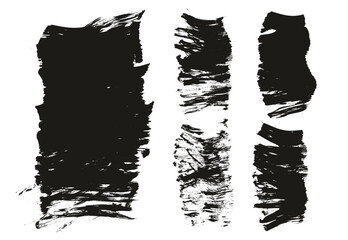 Poster - Hand Drawn Flat Fan Brush Thick Long & Short Background Mix High Detail Abstract Vector Background Mix Set 