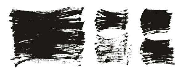 Poster - Hand Drawn Flat Fan Brush Thick Long & Short Background Mix High Detail Abstract Vector Background Mix Set 