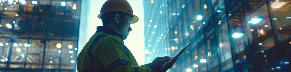 Wall Mural - engineer using tablet computer