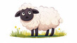 Cartoon sheep isolated on white background, Eid al adha.