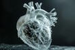 Wireframe heart with intricate details and textures