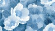 blue floral pattern background decoration flowers wallpaper design