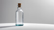 Image of a clean, empty glass bottle against a plain white background ULTRA HD 8K