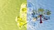 Translucent Skull Harmonized with the Vatican Flag Symbolic Keys and Tiara