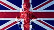 Glossy Skull Emblem Merged with United Kingdom Flag Design