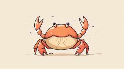 Wall Mural - A cartoon crab with a big mouth and two legs, AI