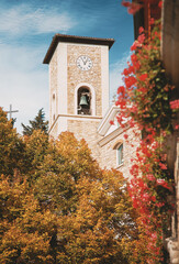 Poster - church in autumn, rocca san felice, italy