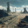Post Apocalyptic Urban Landscape, Use for fiction.