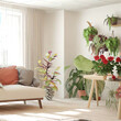 © pil76 - design of a modern bright room with many indoor plants, generated by Ai