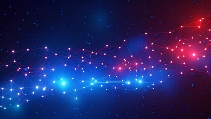 Poster - Abstract polygonal space low poly dark background with connecting dots and lines, Abstract digital background of points and lines, Plexus, Big data, Network or connection