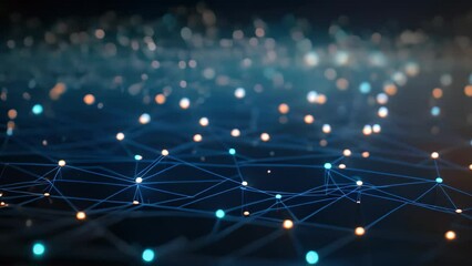 Poster - Abstract technology background with connecting dots and lines. Network concept. 3D Rendering, Abstract futuristic digital background with connecting dots and lines, 3D rendering
