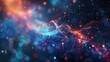 © Justlight - Dive into a world of blurred boundaries and endless possibilities with a defocused background image of digital nebula where technology and cosmic energy coexist in a beautiful chaos. .