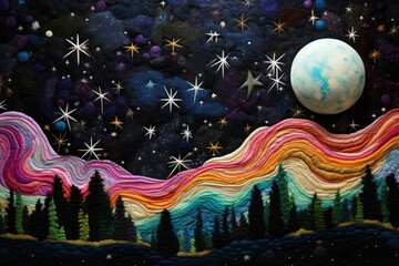 Stunning joyful galaxy astronomy outdoors pattern.