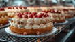 Whipped cream and strawberries cake Generative AI	

