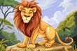 Vector King: Stylized Lion High Majesty Illustration