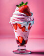 Strawberry ice cream with yogurt.