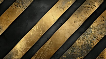 Glamorous Symmetry: Abstract Template with Gold and Black Stripes