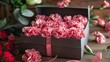 Elevate your gifting game with a charming gift box filled with delicate carnation flowers embodying the essence of both Mother s Day and Valentine s Day