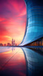 © jiejie - Curved glass curtain wall modern building