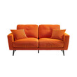 © Evil - Orange fabrik modern sofa on transparent background 1