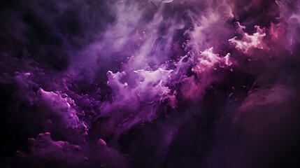 Wall Mural - Mesmerizing Mystery: Purple Dust Dancing Against a Black Canvas, Captivating and Enigmatic Visual Delight