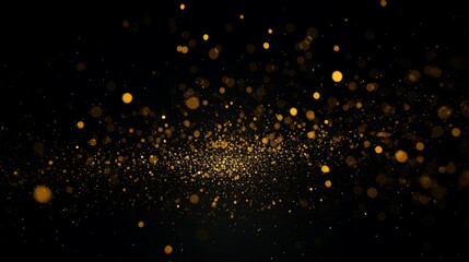 Poster - Gleaming Gold Particles on Dark Background: Elegant and Captivating Visual Contrast