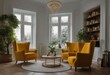 © sandra - yellow armchairs poster living room White