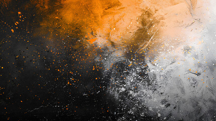 Poster - white orange black , empty space grainy noise grungy texture color gradient rough abstract backgroun
