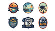 set of summer beach logo vector designs