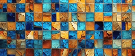 Poster - 'background gloss abstract blue mosaic Bright'