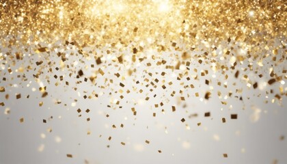 Poster - 'sparkles Gold confetti falling background bokeh light black glistering dark texture christmas effect glamour luxury abstract blur bright glow magic yellow party star dust shiny night circle diamo'