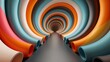 abstract 3d tunnel created with Generative AI Technology, ai, generative