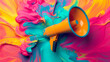 Vibrant abstract background  megaphone ideal  product launches  marketing campaigns
