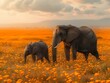 A Moment of Peace: Elephants in a Serene Natural Setting