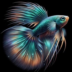 Wall Mural - background with fish