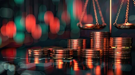 Poster - A series of coins are stacked on top of each other