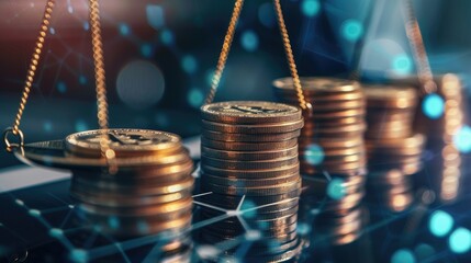 Poster - A series of coins are stacked on top of each other