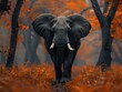 Elephant in a Tranquil Forest