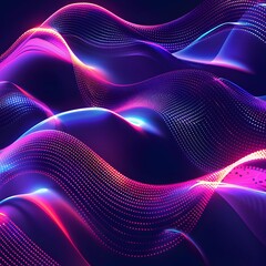 Poster - Abstract digital art displaying waves of neon lights with a futuristic and dynamic feel, ideal for tech and modern designs.