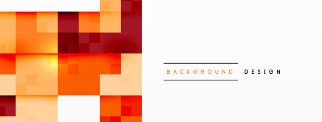 Aufkleber - a banner with orange and red squares on a white background . High quality