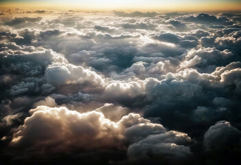 Wall Mural - 'aeroplane sky Cloud view Altitude High View Plane Aerial Above Sky Land Airplane Landscape Background Water Travel Nature Light Space White Cloud Sea Earth Blue Window Holiday Beautiful Natural'