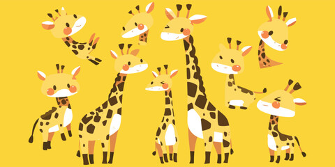 Sticker - giraffe clipart vector for graphic resources