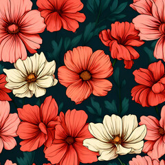  Colorful flowers as a panoramic background 
flowers background generate ai