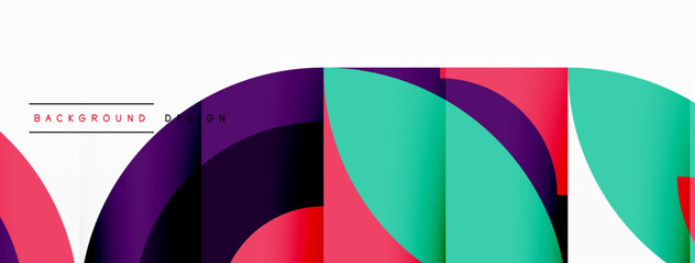 Aufkleber - a colorful geometric pattern with circles on a white background High quality