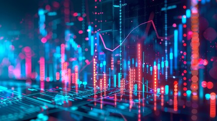 Poster - Generative AI image of Business audit stock financial finance management on analysis data strategy with graph accounting marketing or report chart economy investment research profit hyper realistic 